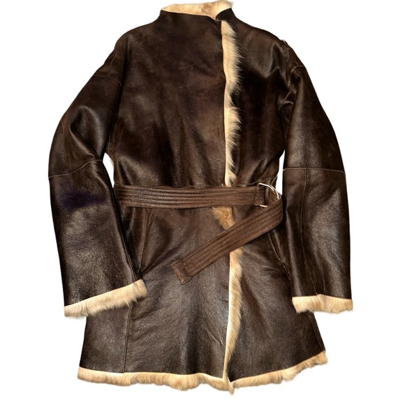 Leather JOSEPH Belted Jacket - Picture 2 of 7